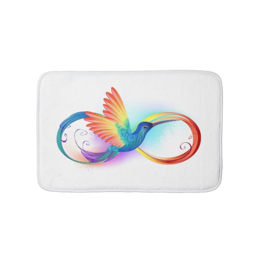 Regenboog Kolibrie met oneindigheidssymbool Badmat (Voorkant)