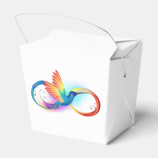 Regenboog Kolibrie met oneindigheidssymbool Bedankdoosjes (Achterkant)
