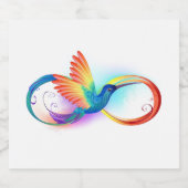 Regenboog Kolibrie met oneindigheidssymbool Bier Etiket (Enkel label)