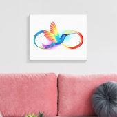 Regenboog Kolibrie met oneindigheidssymbool Canvas Afdruk (Insitu (Woonkamer))