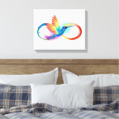 Regenboog Kolibrie met oneindigheidssymbool Canvas Afdruk (Insitu (Slaapkamer))