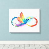Regenboog Kolibrie met oneindigheidssymbool Canvas Afdruk (Insitu (Houten vloer))