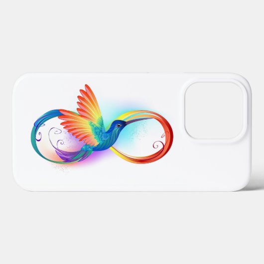 Regenboog Kolibrie met oneindigheidssymbool Case-Mate iPhone Case (Achterkant (horizontaal))