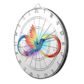 Regenboog Kolibrie met oneindigheidssymbool Dartbord (Voorkant Rechts)