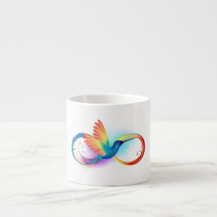 Regenboog Kolibrie met oneindigheidssymbool Espresso Kop
