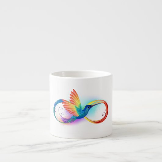 Regenboog Kolibrie met oneindigheidssymbool Espresso Kop (Voorkant)