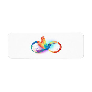 Regenboog Kolibrie met oneindigheidssymbool Etiket