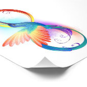 Regenboog Kolibrie met oneindigheidssymbool Foto Afdruk (Hoek)