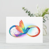 Regenboog Kolibrie met oneindigheidssymbool Kaart (Staand voorkant)