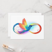Regenboog Kolibrie met oneindigheidssymbool Kaart (Voorkant / Achterkant in situ)
