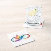 Regenboog Kolibrie met oneindigheidssymbool Kartonnen Onderzetters (Insitu)