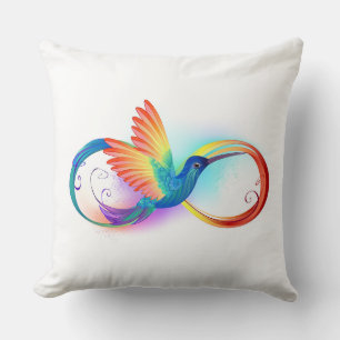 Regenboog Kolibrie met oneindigheidssymbool Kussen