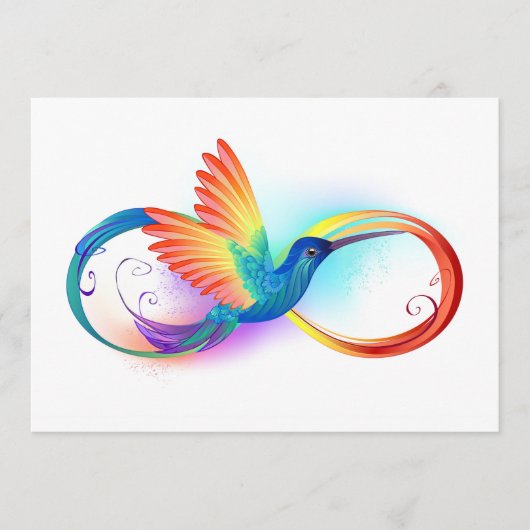 Regenboog Kolibrie met oneindigheidssymbool Programmakaart (Voorkant)
