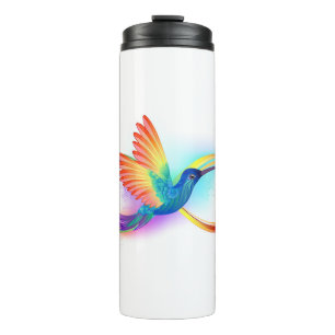 Regenboog Kolibrie met oneindigheidssymbool Thermosbeker