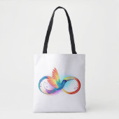 Regenboog Kolibrie met oneindigheidssymbool Tote Bag (Voorkant)