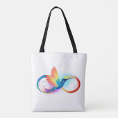 Regenboog Kolibrie met oneindigheidssymbool Tote Bag (Achterkant)