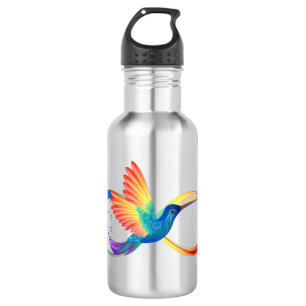 Regenboog Kolibrie met oneindigheidssymbool Waterfles