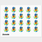 Regenboog Kolibrie Ronde Sticker (Vel)