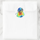 Regenboog Kolibrie Ronde Sticker (Tas)