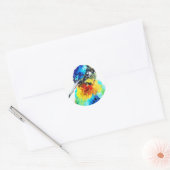 Regenboog Kolibrie Ronde Sticker (Envelop)