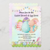 Regenboog konijnenjacht ei Gelukkige Paasdag Parti Kaart (Voorkant / Achterkant)