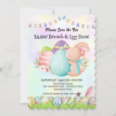 Regenboog konijnenjacht ei Gelukkige Paasdag Parti Kaart (Voorkant)