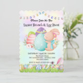 Regenboog konijnenjacht ei Gelukkige Paasdag Parti Kaart (Staand voorkant)