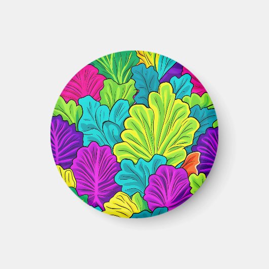 Regenboog Koolbladeren Patroon Magneet (Voorkant)