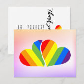 Regenboog Koppel bedankkaartjes (Voorkant / Achterkant)