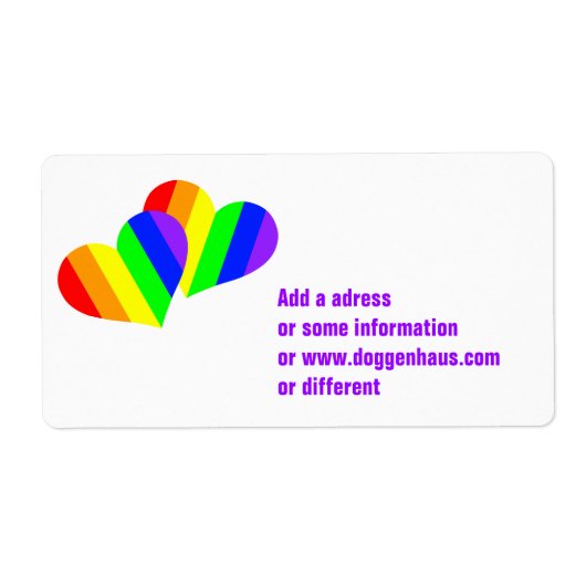 Regenboog Koppel Hartjes Etiket (Voorkant)