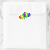 Regenboog Koppel Hartjes Ronde Sticker (Tas)