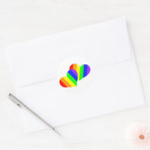 Regenboog Koppel Hartjes Ronde Sticker (Envelop)
