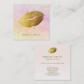 ** Regenboog Kosmische Gouden Sterren Pastel Ombre Vierkante Visitekaartje (Voorkant / Achterkant)