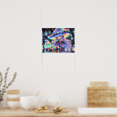 Regenboog kosmische heks grillige fantasie poster (Keuken)
