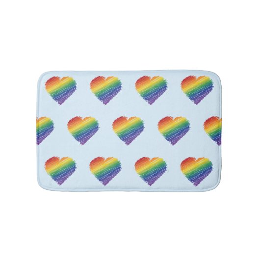 Regenboog krabbel hart badmat (Voorkant)