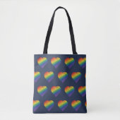 Regenboog krabbel hart canvas tas (Voorkant)