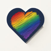 Regenboog krabbel hart notitieboek (Achterkant)