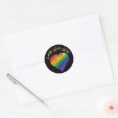 Regenboog krabbel hart sticker (Envelop)