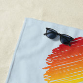 Regenboog krabbel hart strand handdoek (In situ)