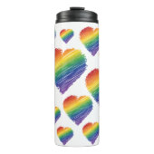 Regenboog krabbel hart tumbler thermosbeker (Voorkant)