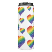 Regenboog krabbel hart tumbler thermosbeker (Achterkant)