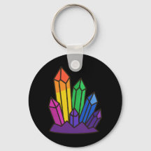 Regenboog Kristal Cluster Sleutelhanger
