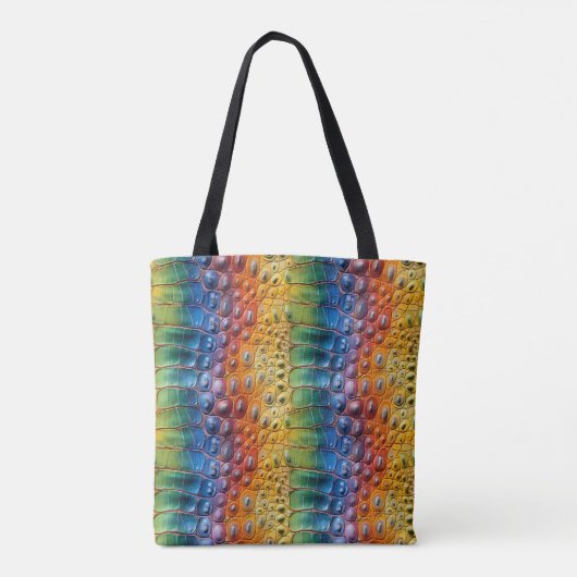 Regenboog Krokodillenleer Tote Bag (Achterkant)