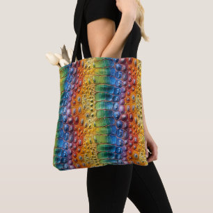 Regenboog Krokodillenleer Tote Bag