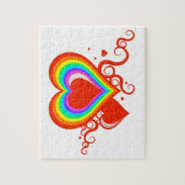 regenboog kronkelt hart legpuzzel (Verticaal)
