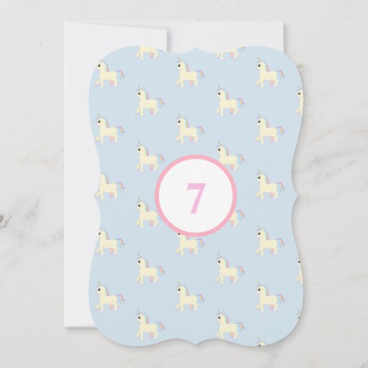 Regenboog, Kroon & Eenhoorns Verjaardagsfeest Kaart (Achterkant)