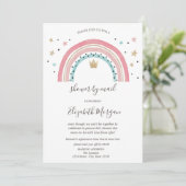Regenboog Kroon Virtuele Baby Shower Per Post  Kaart (Staand voorkant)