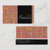 Regenboog kruisraster  + zwart interieurontwerp visitekaartje (Voorkant / Achterkant)