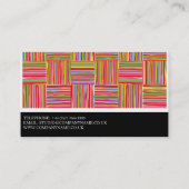 Regenboog kruisraster  + zwart interieurontwerp visitekaartje (Achterkant)