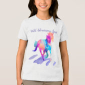 Regenboog kubisme Running Wild Paard Tri-Blend Shirt (Voorkant)